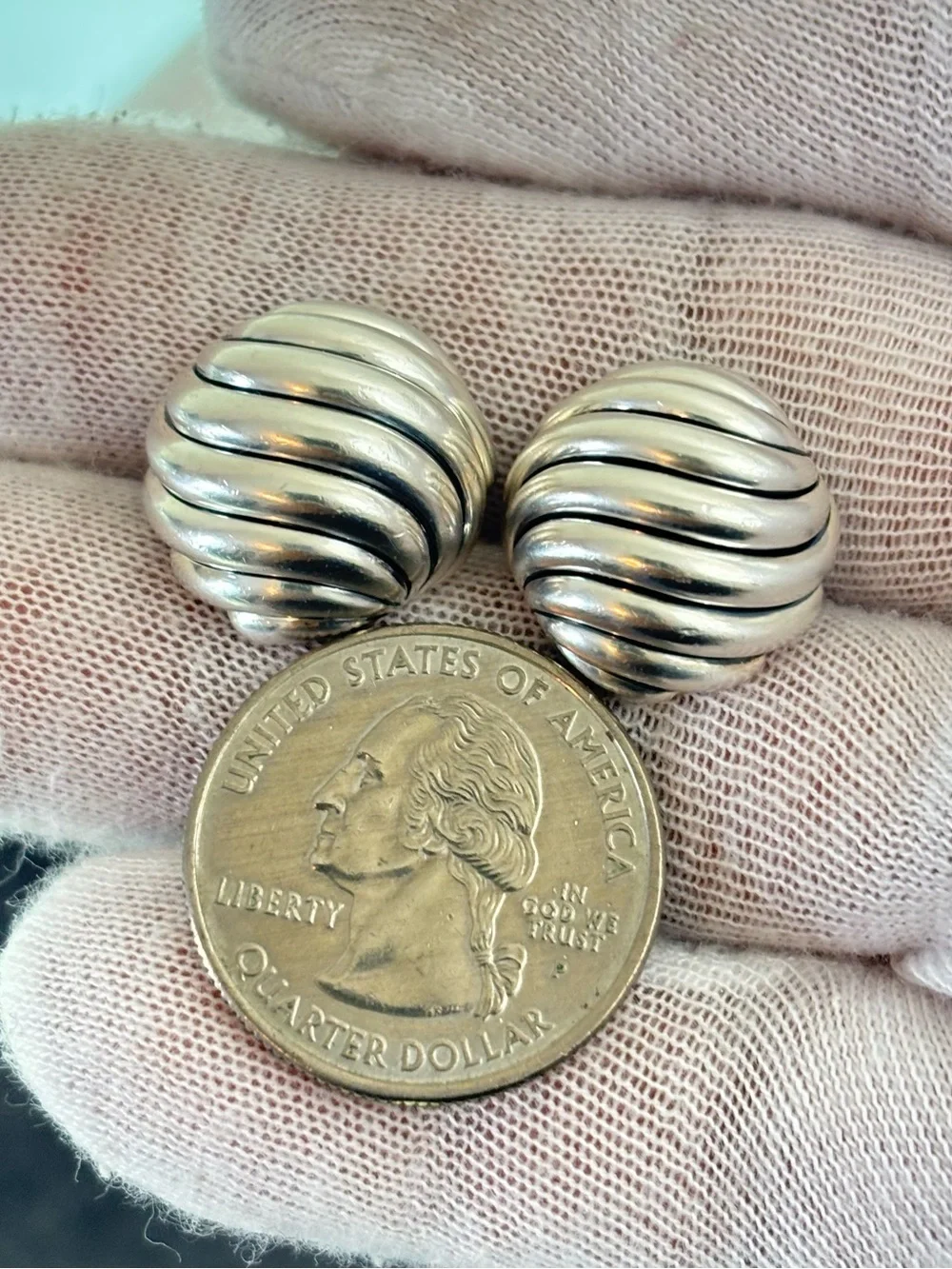 David Yurman Sculpted Cable Stud Earrings 17mm